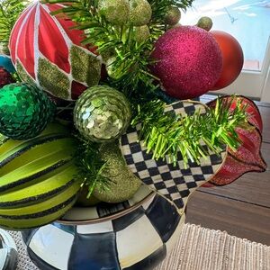Mackenzie Childs Festive Holiday Ornament Arrangement
